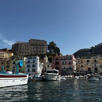 Sant'Anna Institute seen from the ocean (the grey building)